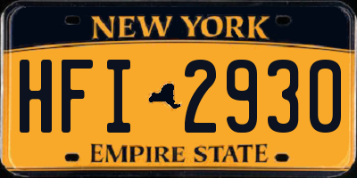 NY license plate HFI2930