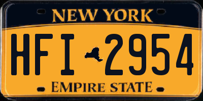 NY license plate HFI2954