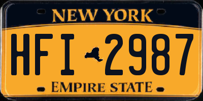 NY license plate HFI2987