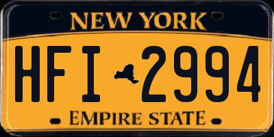 NY license plate HFI2994