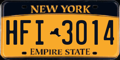 NY license plate HFI3014