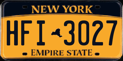 NY license plate HFI3027