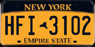 NY license plate HFI3102