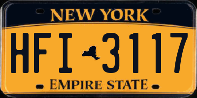 NY license plate HFI3117