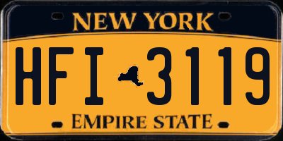 NY license plate HFI3119