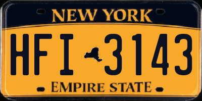 NY license plate HFI3143