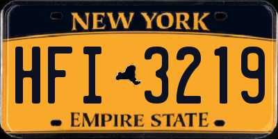NY license plate HFI3219