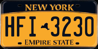 NY license plate HFI3230