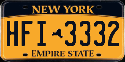 NY license plate HFI3332