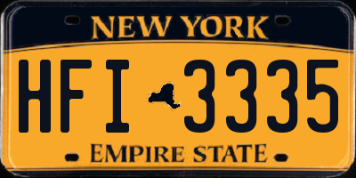 NY license plate HFI3335