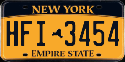 NY license plate HFI3454