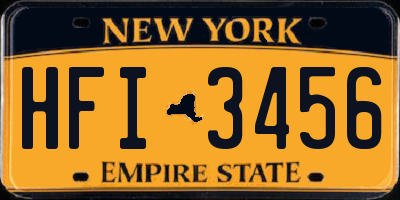 NY license plate HFI3456