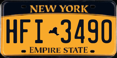 NY license plate HFI3490