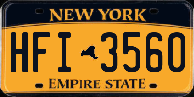 NY license plate HFI3560