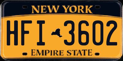 NY license plate HFI3602