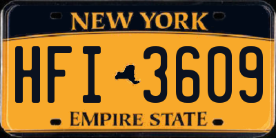 NY license plate HFI3609