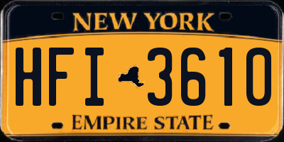 NY license plate HFI3610