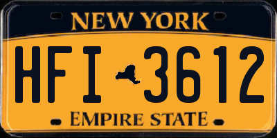NY license plate HFI3612