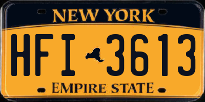 NY license plate HFI3613