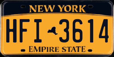 NY license plate HFI3614