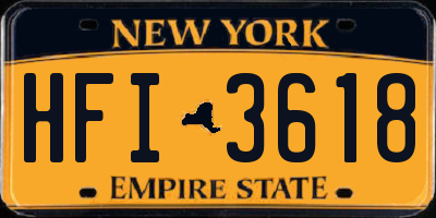 NY license plate HFI3618