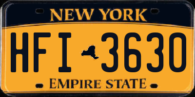 NY license plate HFI3630