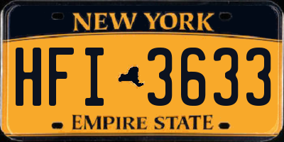 NY license plate HFI3633