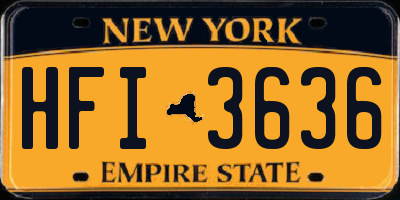 NY license plate HFI3636