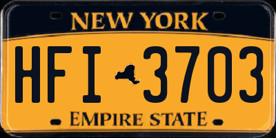 NY license plate HFI3703