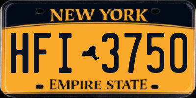 NY license plate HFI3750