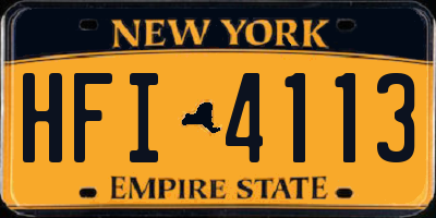NY license plate HFI4113