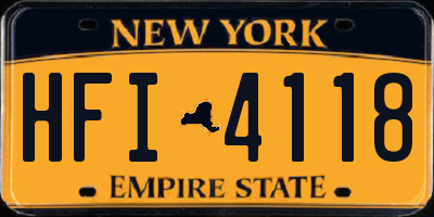NY license plate HFI4118