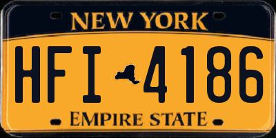NY license plate HFI4186