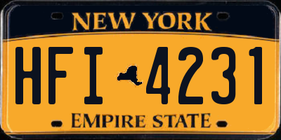 NY license plate HFI4231