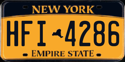 NY license plate HFI4286