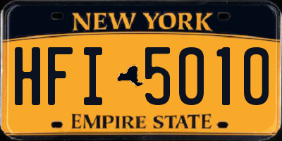 NY license plate HFI5010