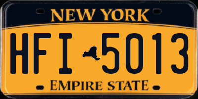 NY license plate HFI5013