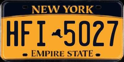NY license plate HFI5027