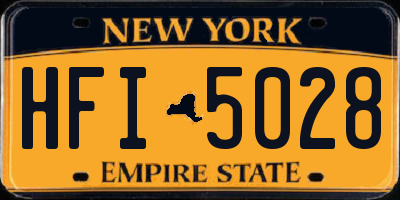 NY license plate HFI5028