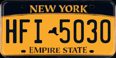 NY license plate HFI5030