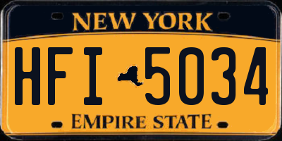 NY license plate HFI5034