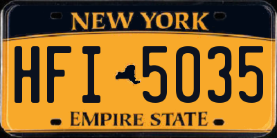 NY license plate HFI5035