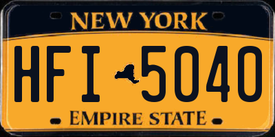 NY license plate HFI5040