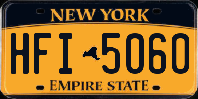 NY license plate HFI5060
