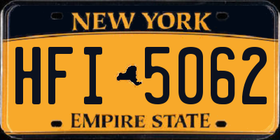 NY license plate HFI5062