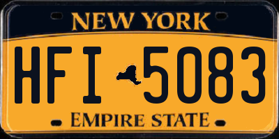 NY license plate HFI5083
