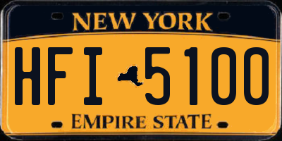 NY license plate HFI5100