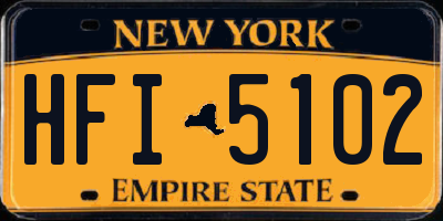 NY license plate HFI5102