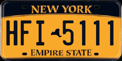 NY license plate HFI5111