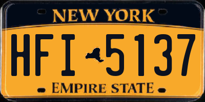 NY license plate HFI5137